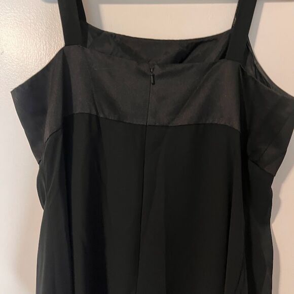 Adrianna Papell Occasions Gown 14 Black Chiffon Organza Bust Formal Retro Glam - Picture 4 of 9